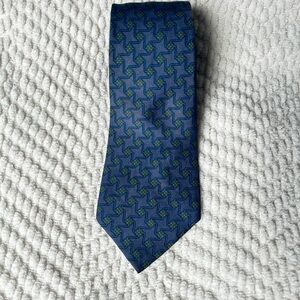 Hermes Paris Blue and Gold Men's Tie